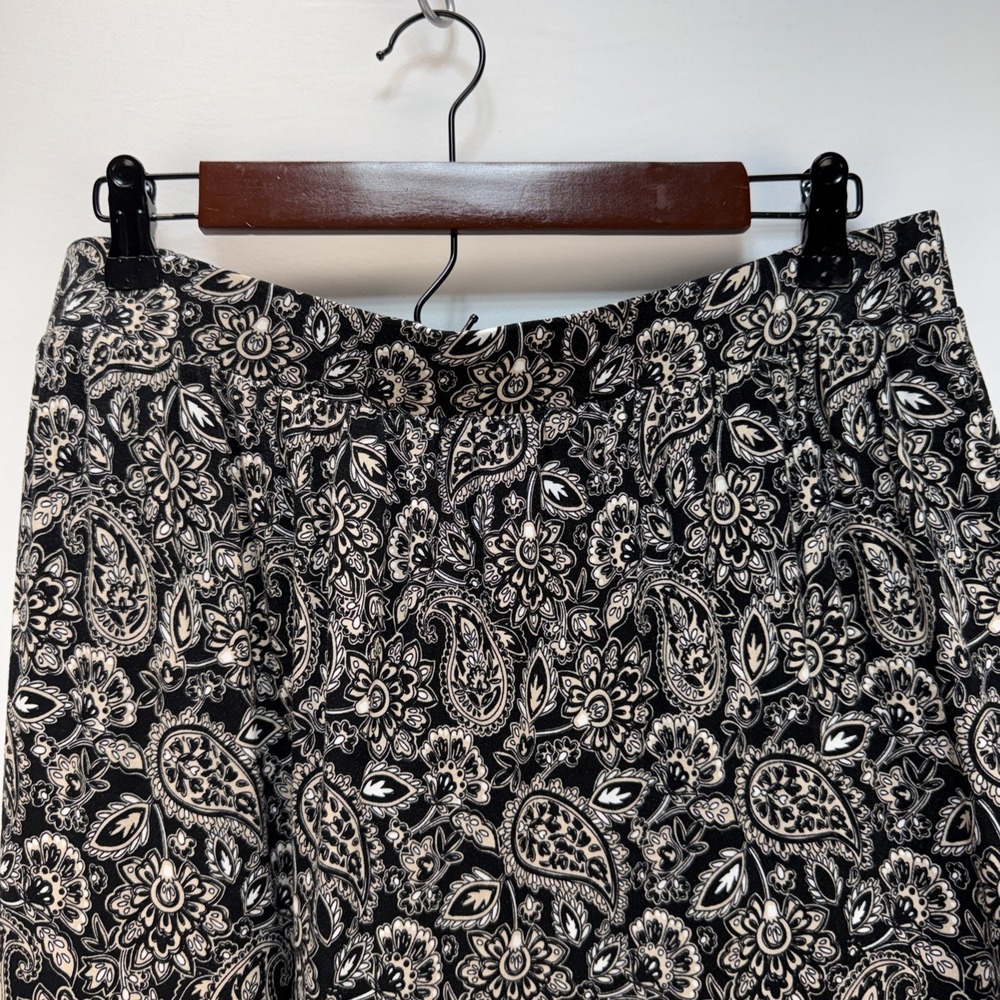 Boden Tiered Maxi Skirt Size 12 Petite Black Beige Floral Paisley Ecovero Jersey - Picture 3 of 6